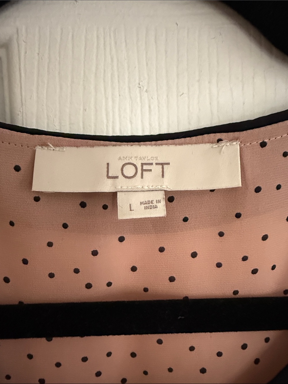 LOFT Polka Dot Peter Pan Collar Blouse - Blush Pink - Picture 3 of 6